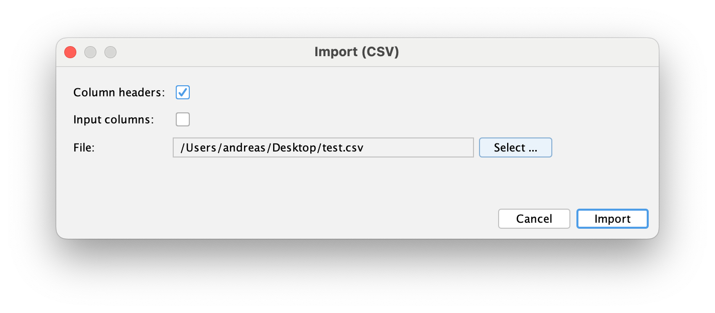 CSV import